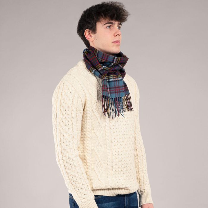 Lochcarron Of Scotland Bowhill Anderson Modern Tartan Lambswool Scarf