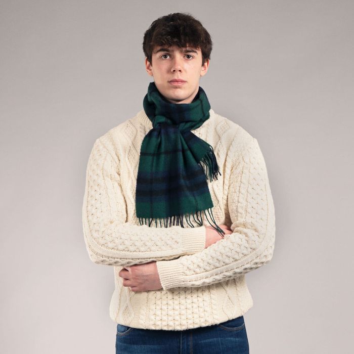 Lochcarron Of Scotland Bowhill Austin Modern Tartan Lambswool Scarf