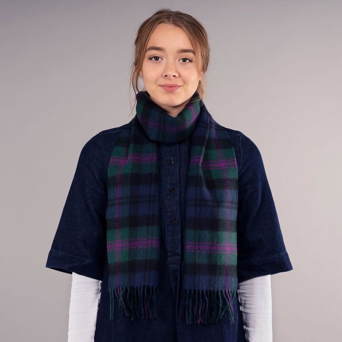 Lochcarron Of Scotland Bowhill Baird Modern Tartan Lambswool Scarf
