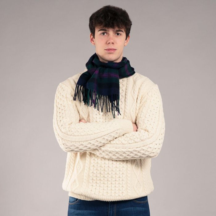 Lochcarron Of Scotland Bowhill Baird Modern Tartan Lambswool Scarf