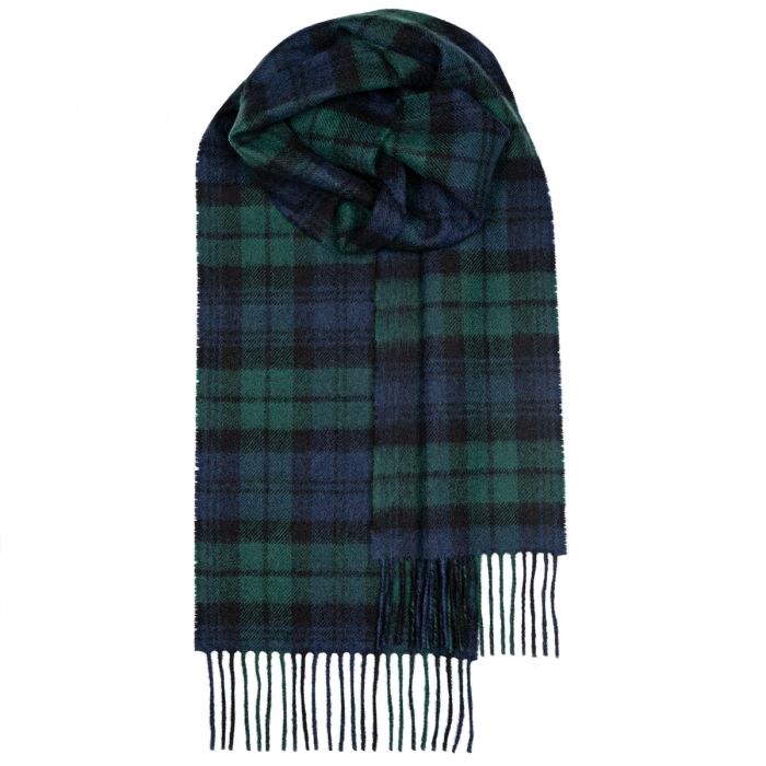 lochcarron of scotland Bowhill Black Watch Modern Tartan Lambswool Scarf lochcarron of scotland Bowhill Black Watch Modern Tartan Lambswool Scarf