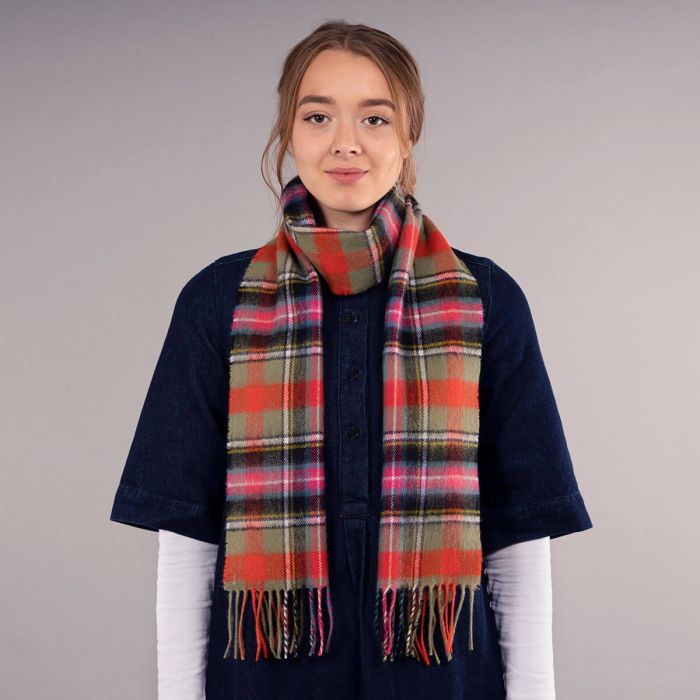 Lochcarron Of Scotland Bowhill Bruce Of Kinnaird Ancient Tartan Lambswool Scarf