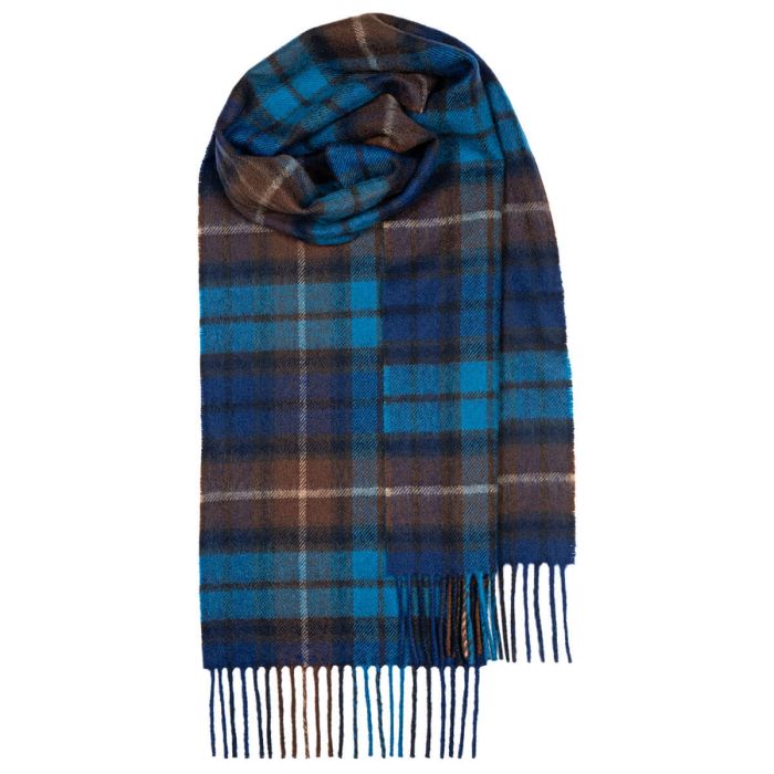 lochcarron of scotland Bowhill Buchanan Blue Tartan Lambswool Scarf