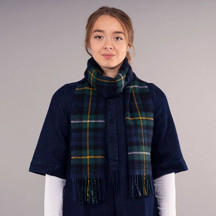 Lochcarron Of Scotland Bowhill Campbell Of Argyll Modern Tartan Lambswool Scarf