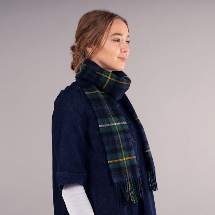 Lochcarron Of Scotland Bowhill Campbell Of Argyll Modern Tartan Lambswool Scarf