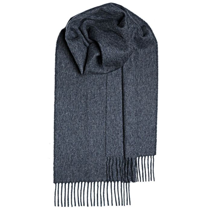 lochcarron of scotland Bowhill Charcoal Plain Coloured Lambswool Scarf