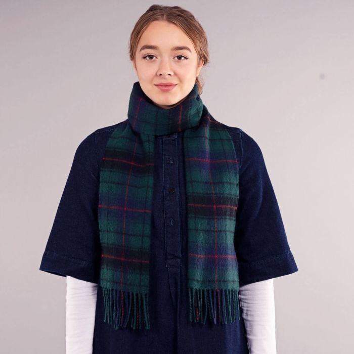 Lochcarron Of Scotland Bowhill Davidson Modern Tartan Lambswool Scarf
