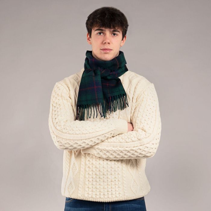 Lochcarron Of Scotland Bowhill Davidson Modern Tartan Lambswool Scarf