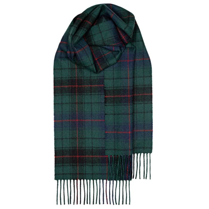 lochcarron of scotland Bowhill Davidson Modern Tartan Lambswool Scarf