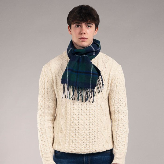 Lochcarron Of Scotland Bowhill Douglas Modern Tartan Lambswool Scarf