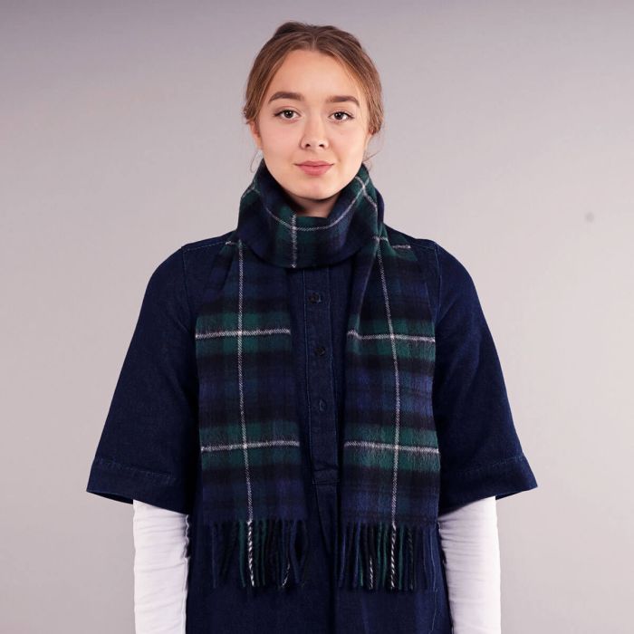 Lochcarron Of Scotland Bowhill Forbes Modern Tartan Lambswool Scarf