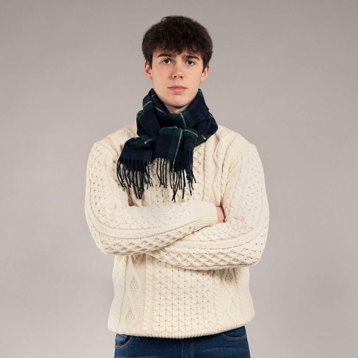 Lochcarron Of Scotland Bowhill Forbes Modern Tartan Lambswool Scarf