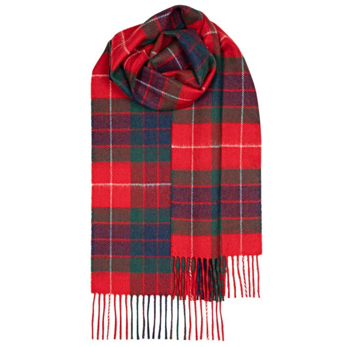 lochcarron of scotland Bowhill Fraser Red Modern Tartan Lambswool Scarf