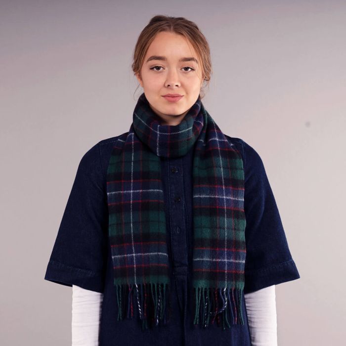 Lochcarron Of Scotland Bowhill Galbraith Modern Tartan Lambswool Scarf