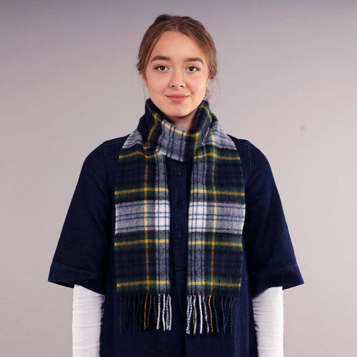 Lochcarron Of Scotland Bowhill Gordon Dress Modern Tartan Lambswool Scarf