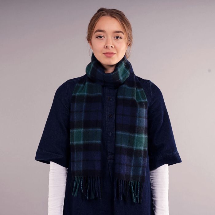 Lochcarron Of Scotland Bowhill Graham Of Menteith Modern Tartan Lambswool Scarf