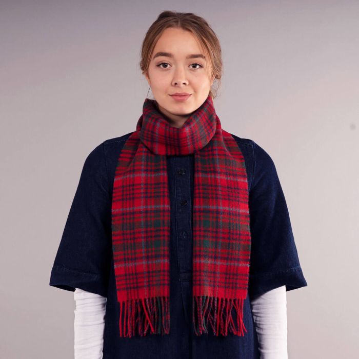 Lochcarron Of Scotland Bowhill Grant Modern Tartan Lambswool Scarf