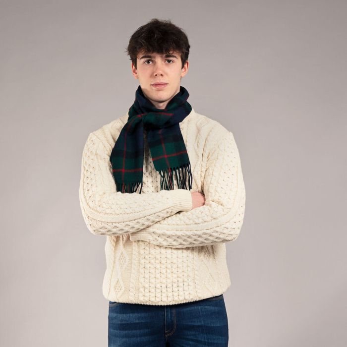 Lochcarron Of Scotland Bowhill Gunn Modern Tartan Lambswool Scarf