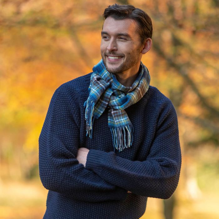 Lochcarron Of Scotland Bowhill Holyrood Modern Tartan Lambswool Scarf