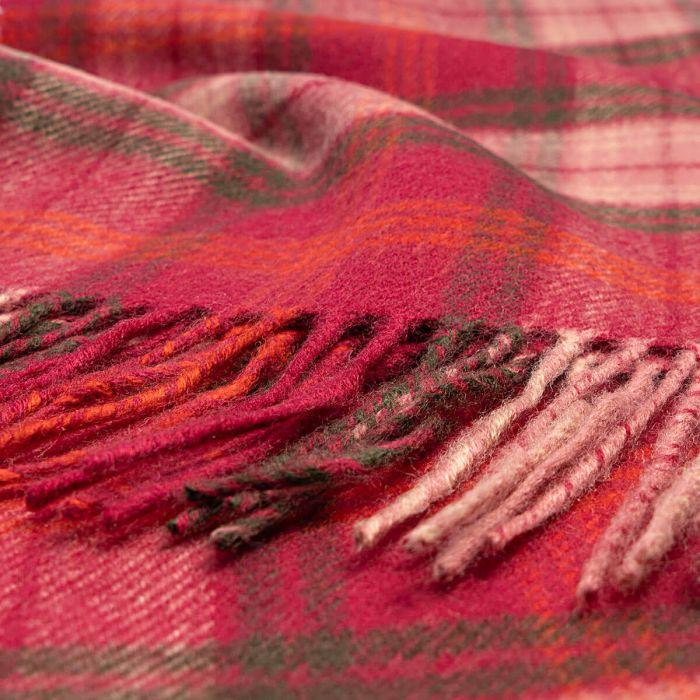 Lochcarron Of Scotland Bowhill Lochcarron Hunting Rose Tartan Lambswool Scarf