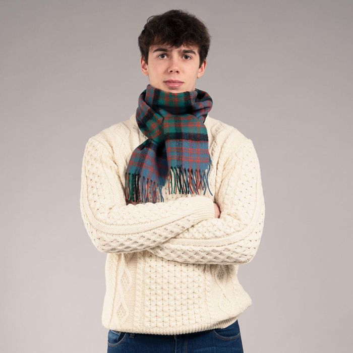 Lochcarron Of Scotland Bowhill MacDonald Clan Ancient Tartan Lambswool Scarf