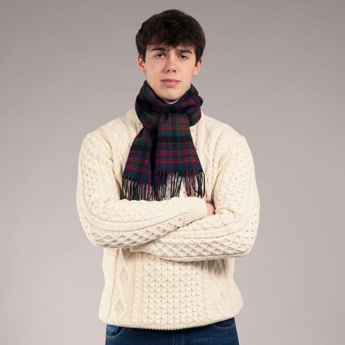 Lochcarron Of Scotland Bowhill MacDonald Clan Modern Tartan Lambswool Scarf