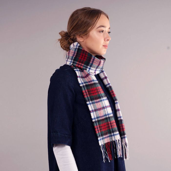 Lochcarron Of Scotland Bowhill MacDuff Dress Modern Tartan Lambswool Scarf