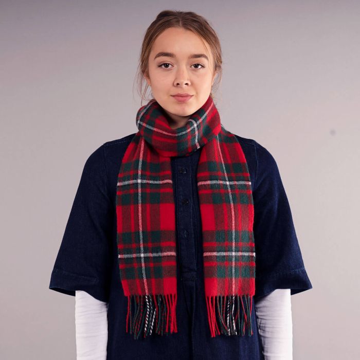 Lochcarron Of Scotland Bowhill MacGregor Modern Tartan Lambswool Scarf