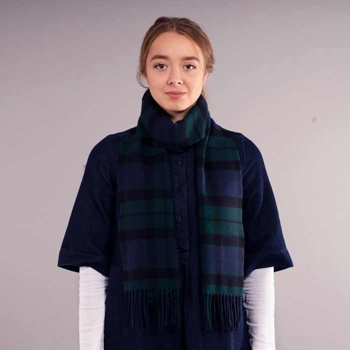 Lochcarron Of Scotland Bowhill MacKay Modern Tartan Lambswool Scarf