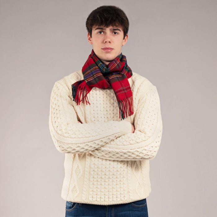 Lochcarron Of Scotland Bowhill MacLean Of Duart Modern Tartan Lambswool Scarf