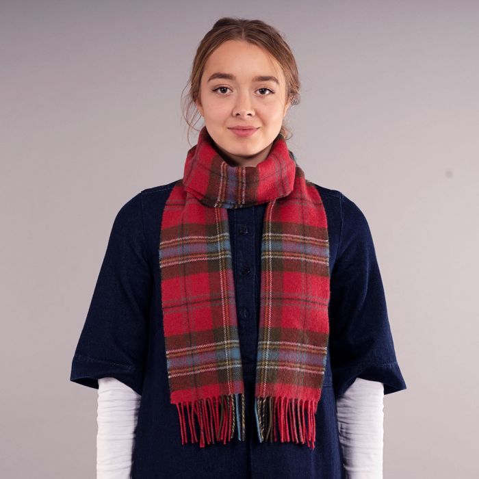 Lochcarron Of Scotland Bowhill MacLean Of Duart Weathered Tartan Lambswool Scarf