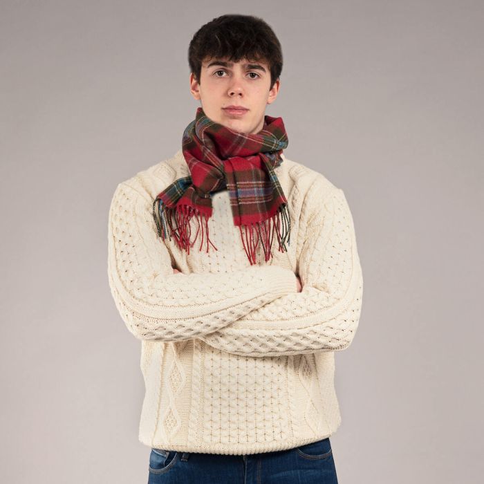 Lochcarron Of Scotland Bowhill MacLean Of Duart Weathered Tartan Lambswool Scarf