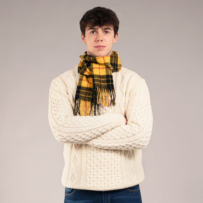 Lochcarron Of Scotland Bowhill MacLeod Dress Modern Tartan Lambswool Scarf