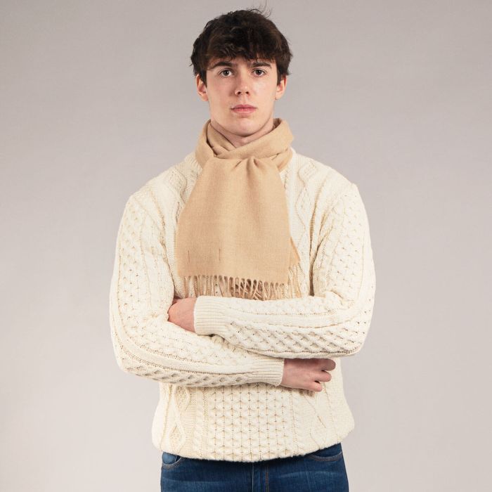 Lochcarron Of Scotland Bowhill Malt Plain Coloured Lambswool Scarf