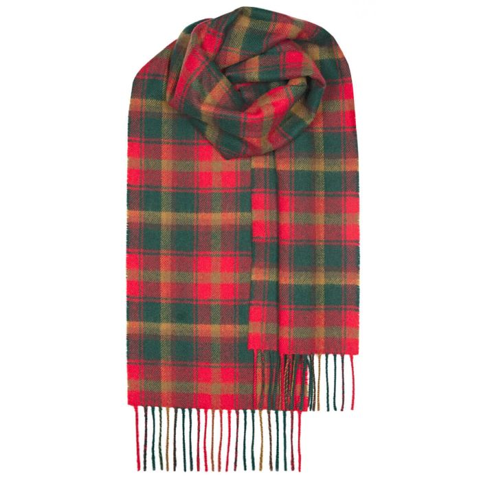 lochcarron of scotland Bowhill Maple Leaf Canadian Tartan Lambswool Scarf