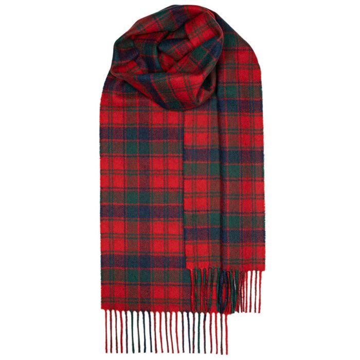 lochcarron of scotland Bowhill Robertson Red Modern Tartan Lambswool Scarf