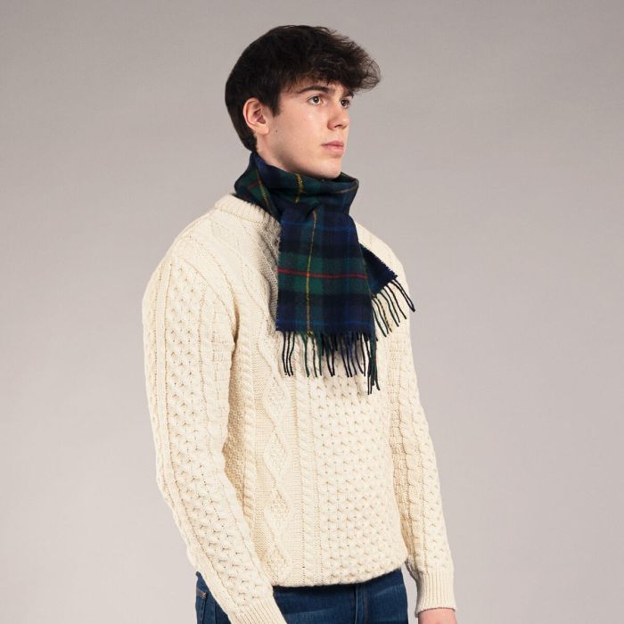 Lochcarron Of Scotland Bowhill Smith Modern Tartan Lambswool Scarf