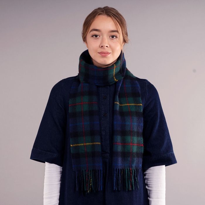 Lochcarron Of Scotland Bowhill Smith Modern Tartan Lambswool Scarf