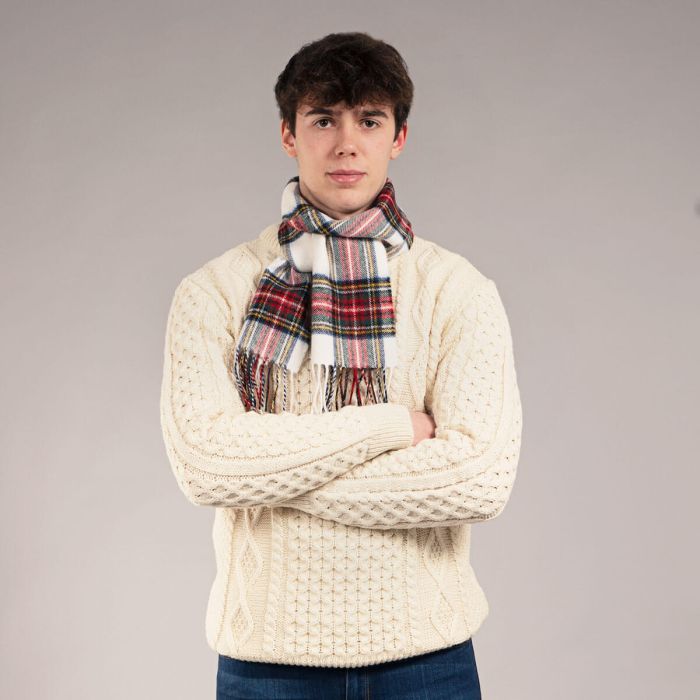 Lochcarron Of Scotland Bowhill Stewart Dress Modern Tartan Lambswool Scarf