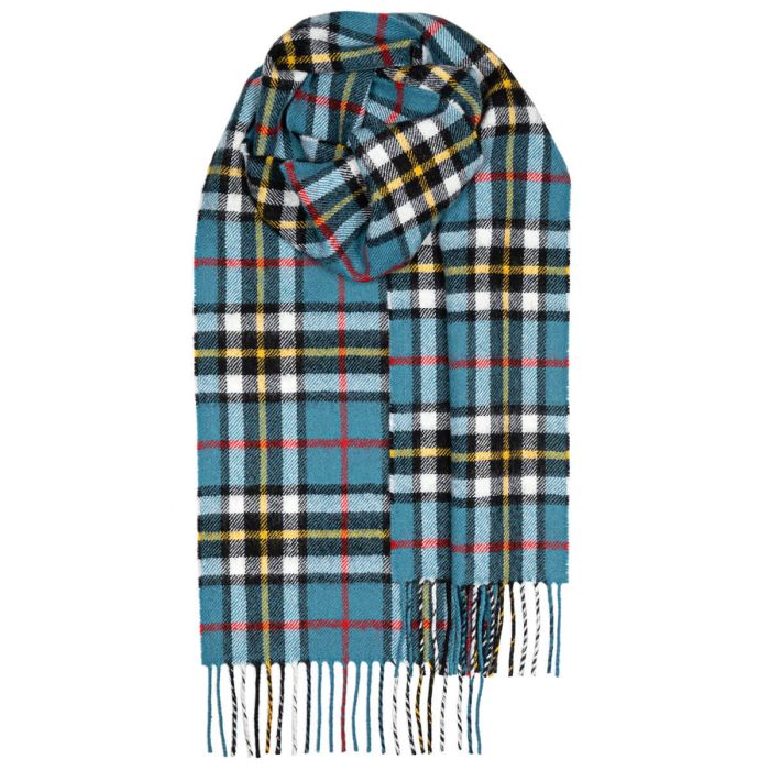 lochcarron of scotland Bowhill Thomson Blue Tartan Lambswool Scarf