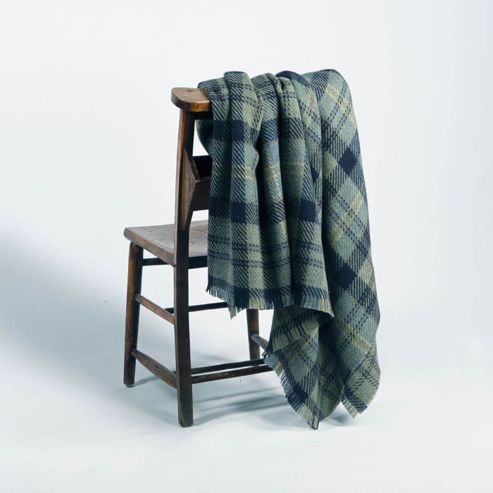 Lochcarron Of Scotland Bracken British Wool Lochaber Sky Blanket