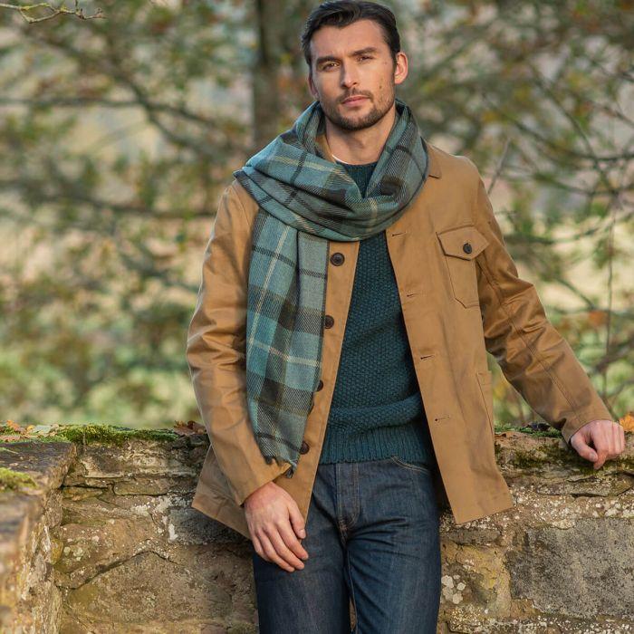 Lochcarron Of Scotland Brock Forsyth Mallard Luxury Fine Wool Scarf