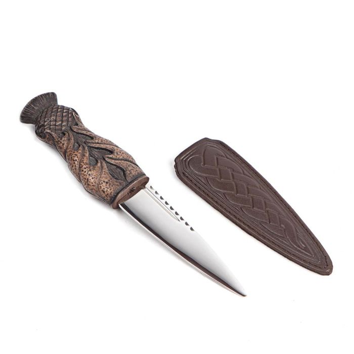 Lochcarron Of Scotland Brown Thistle Daywear Sgian Dubh