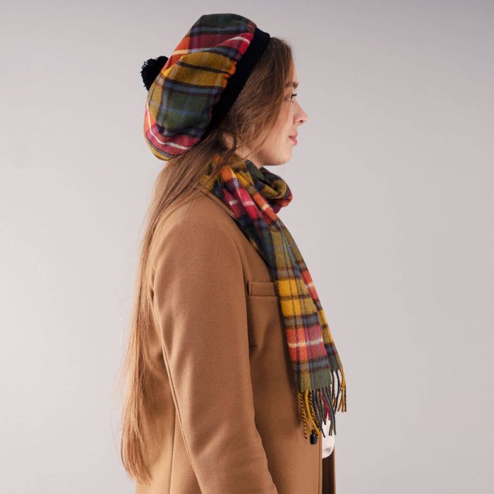 Lochcarron Of Scotland Buchanan Antique Tartan Brushed Wool Tam