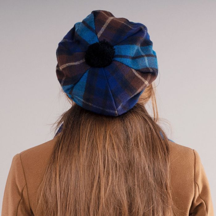Lochcarron Of Scotland Buchanan Blue Tartan Brushed Wool Tam