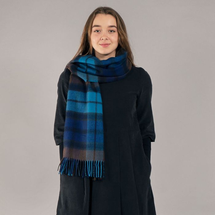 Lochcarron Of Scotland Buchanan Blue Tartan Lambswool Stole