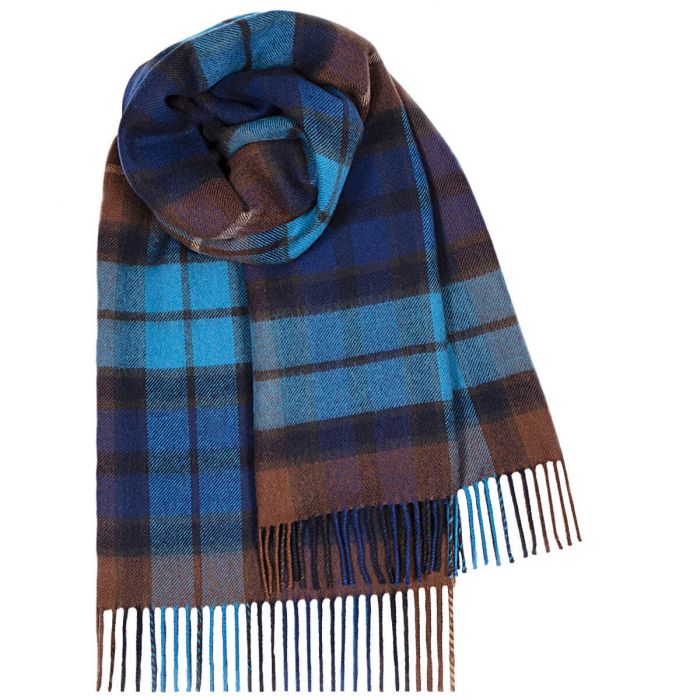 lochcarron of scotland Buchanan Blue Tartan Lambswool Stole