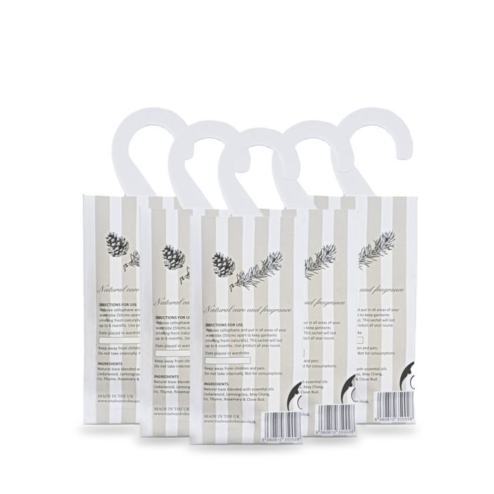 Lochcarron Of Scotland Cedarwood Blend Essential Oils Anti Moth Natural Hanging Sachets - Pack Of 5