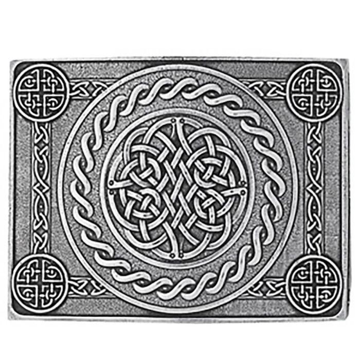 Lochcarron Of Scotland Celtic Knot 4 Dome Buckle In Pewter & Leather Belt