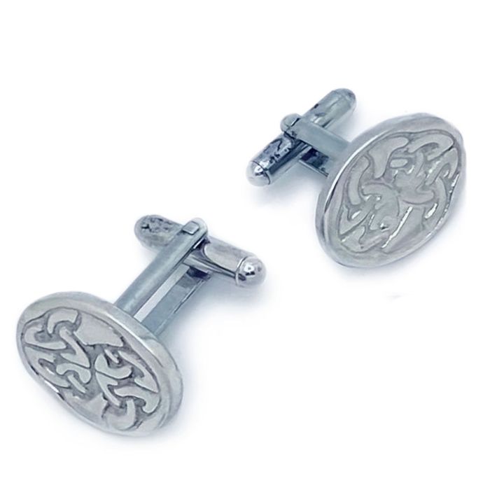 lochcarron of scotland Celtic Oval Cufflinks in Polished Pewter lochcarron of scotland Celtic Oval Cufflinks in Polished Pewter